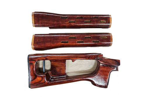 WE Dragunov SVD GBB Laminated Birch Stock Set by Airsoft Shien (Wine Red)