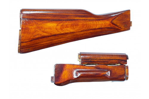 AKM Late Pattern  Laminated Birch Stock Set for Airsoft (Soviet Brown)